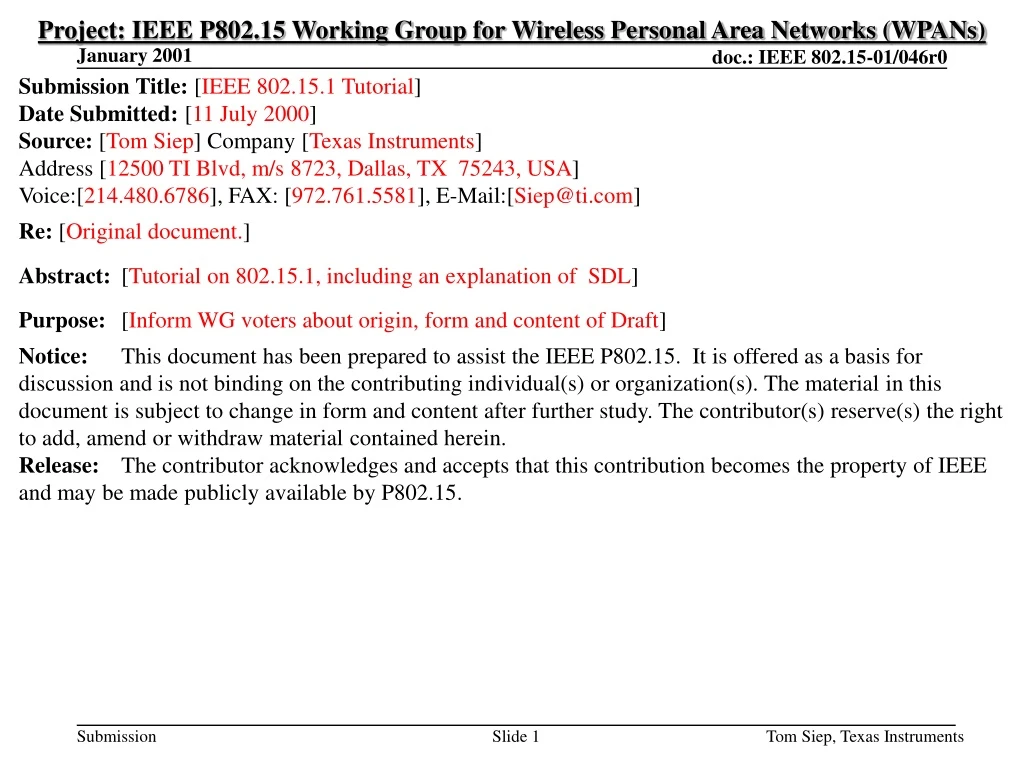 project ieee p802 15 working group for wireless