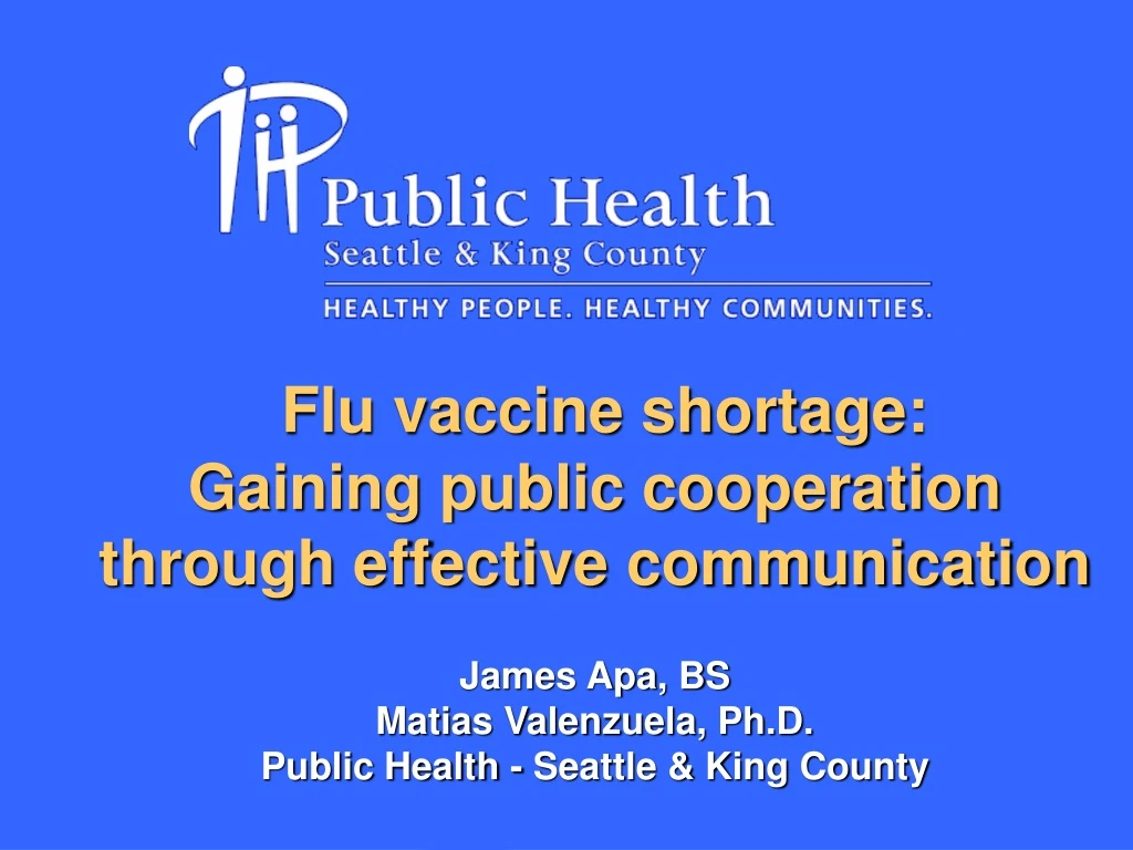 flu vaccine shortage gaining public cooperation