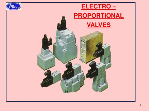 ELECTRO – PROPORTIONAL  VALVES