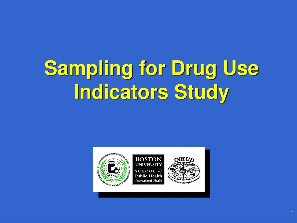 sampling for drug use indicators study