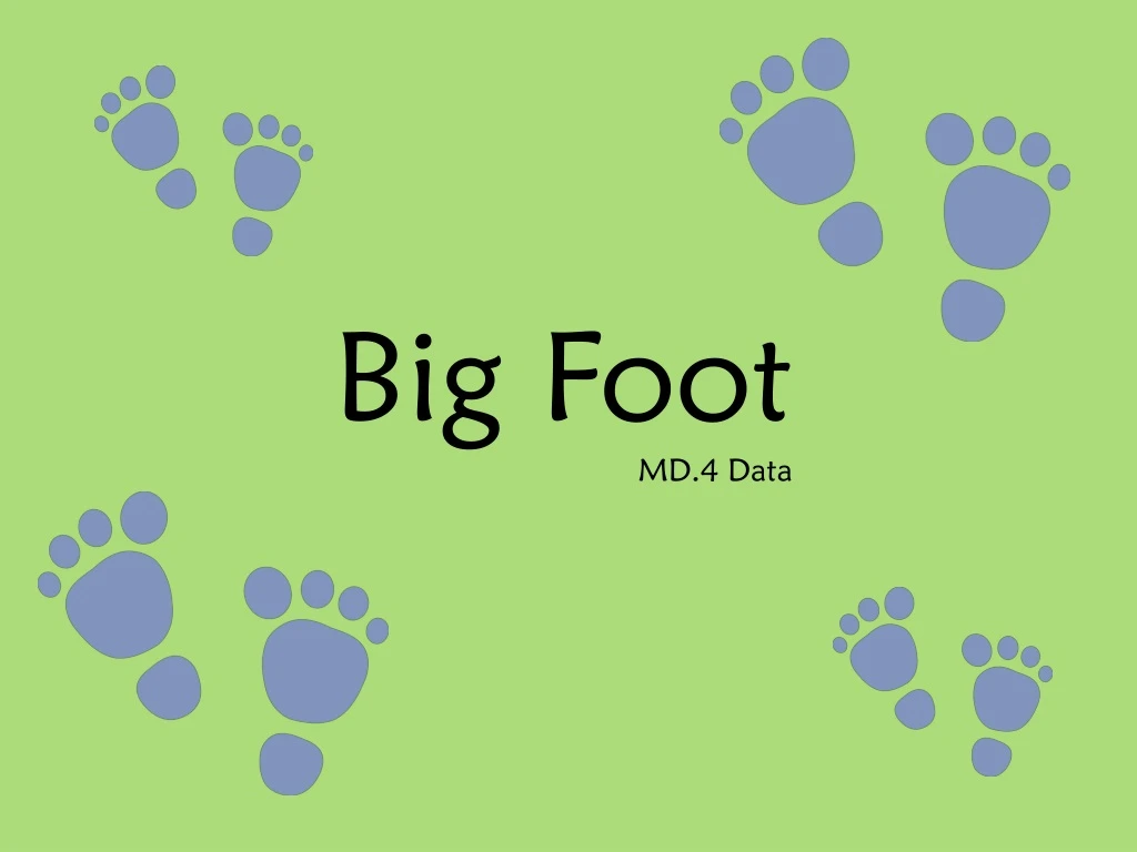 big foot md 4 data