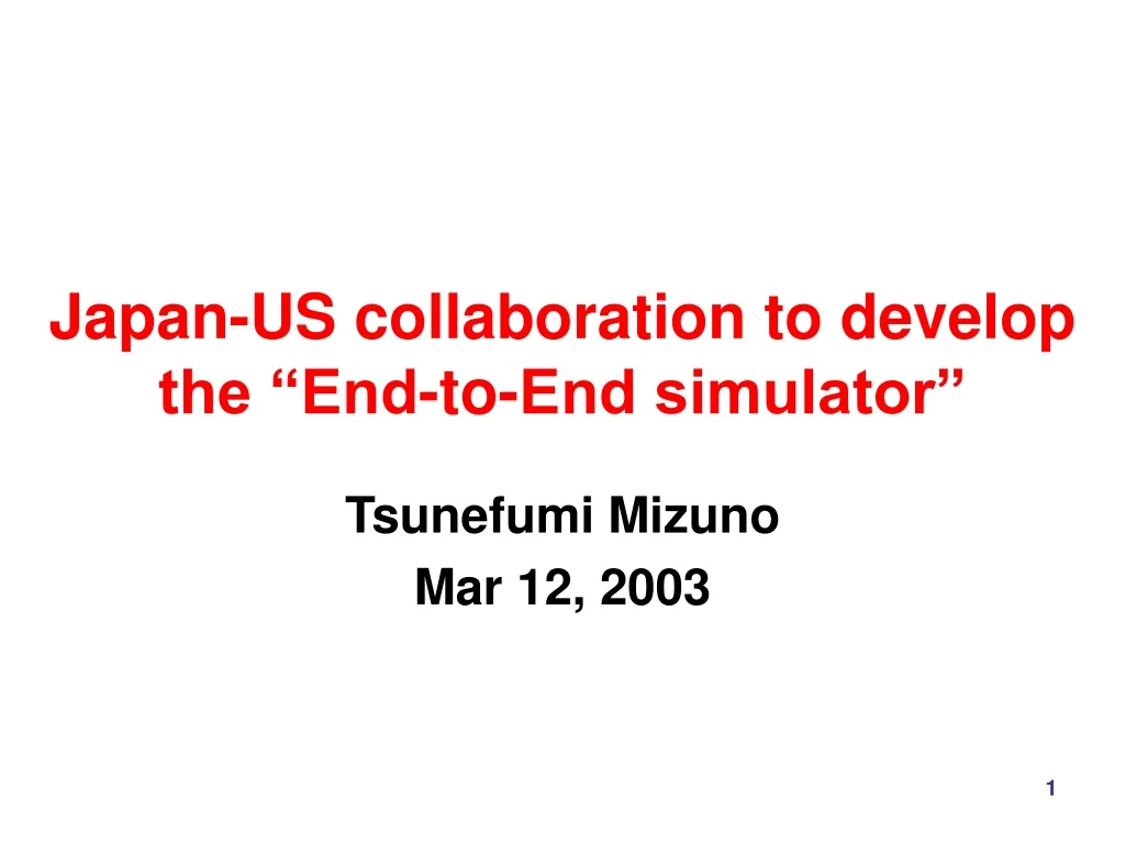 japan us collaboration to develop the end to end simulator