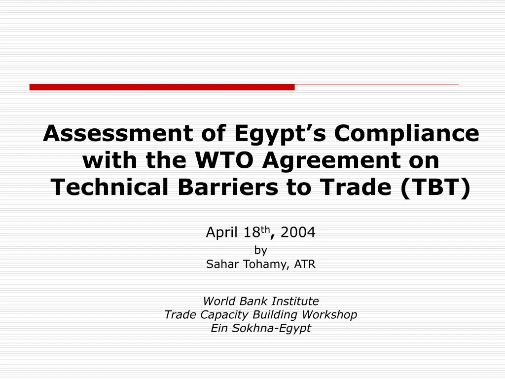 assessment of egypt s compliance with