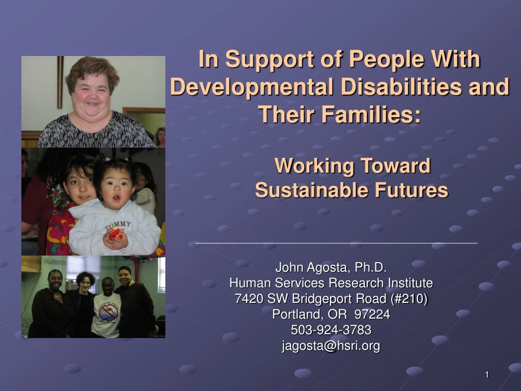 in support of people with developmental disabilities and their families