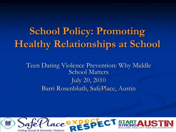 School Policy: Promoting Healthy Relationships at School