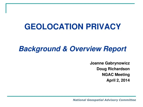 GEOLOCATION PRIVACY