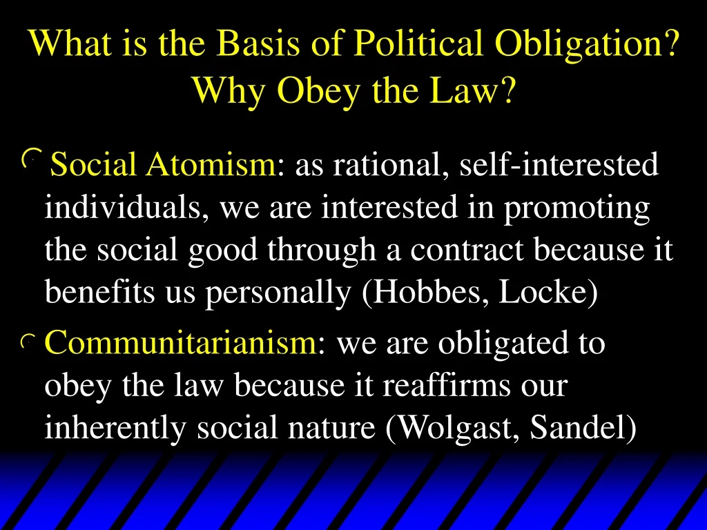 what is the basis of political obligation why obey the law