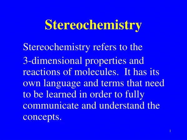 Stereochemistry