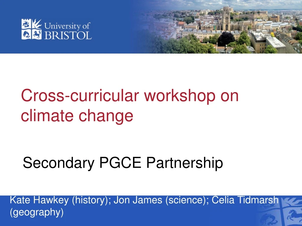 cross curricular workshop on climate change