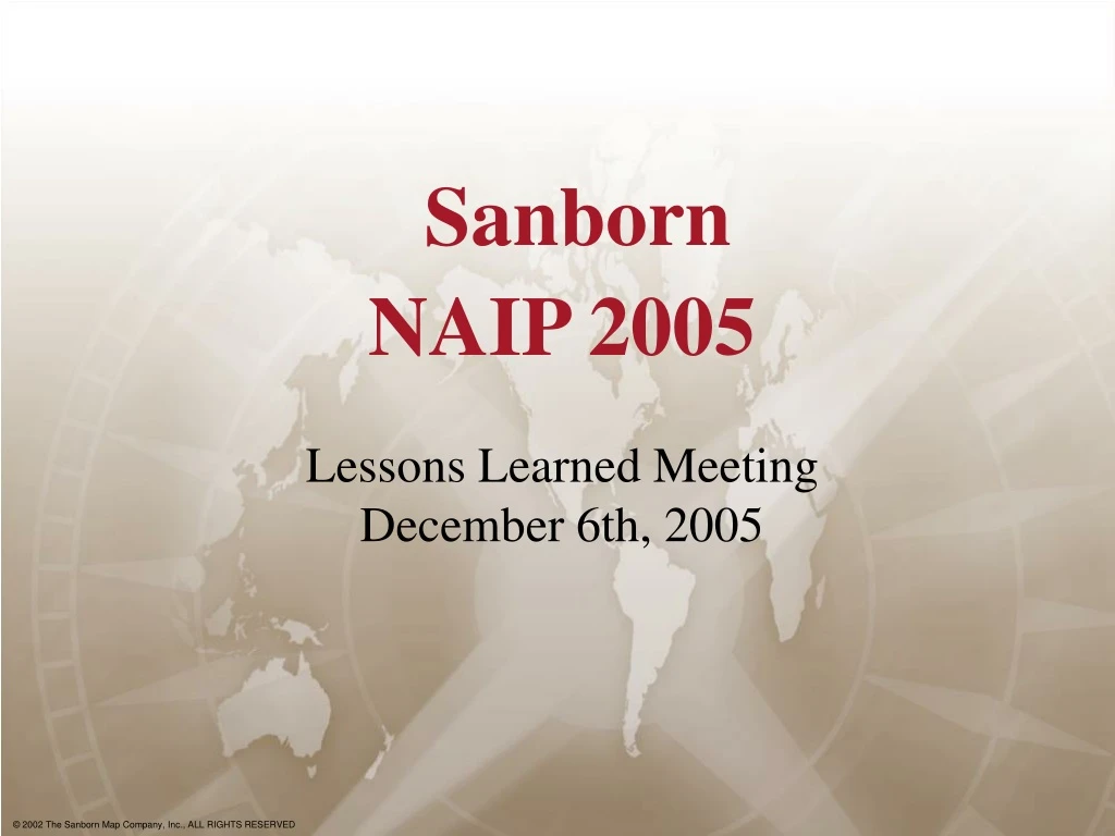 sanborn naip 2005 lessons learned meeting december 6th 2005