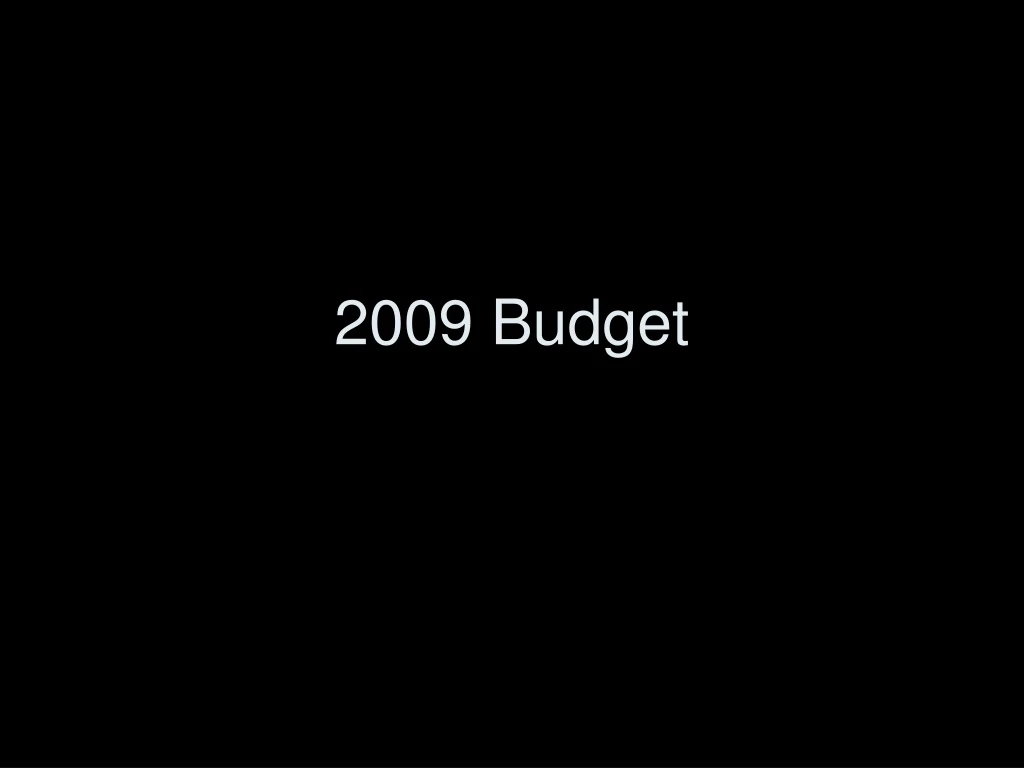 2009 budget