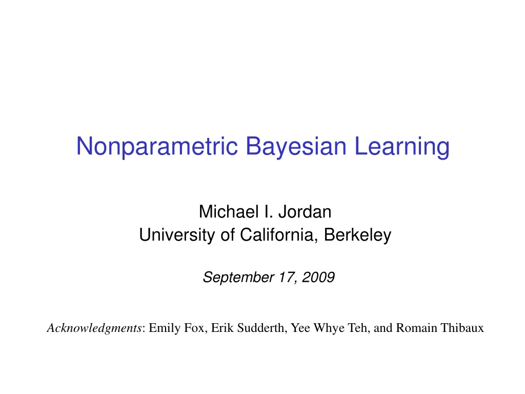 nonparametric bayesian learning