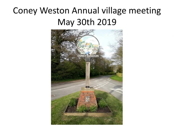 Coney Weston Annual village meeting May 30th 2019