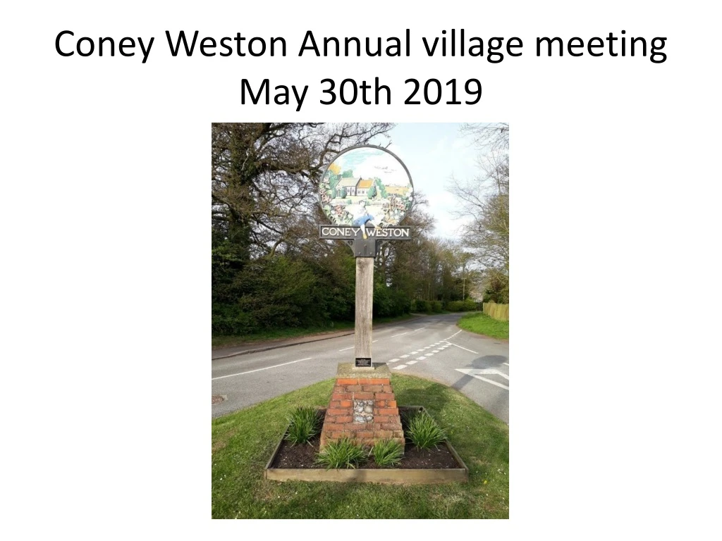 coney weston annual village meeting may 30th 2019