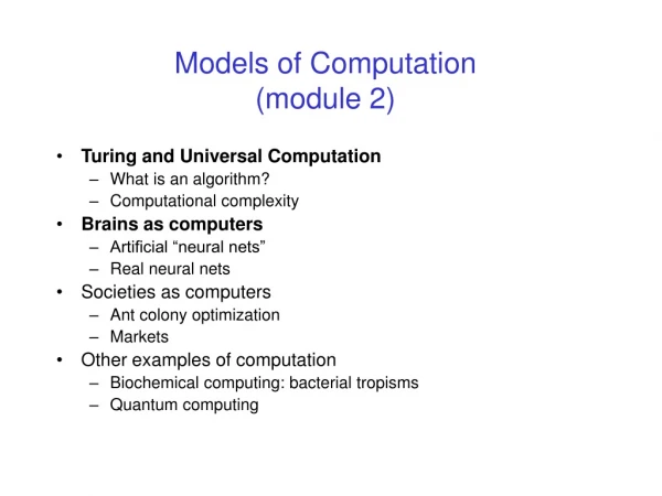 Models of Computation (module 2)