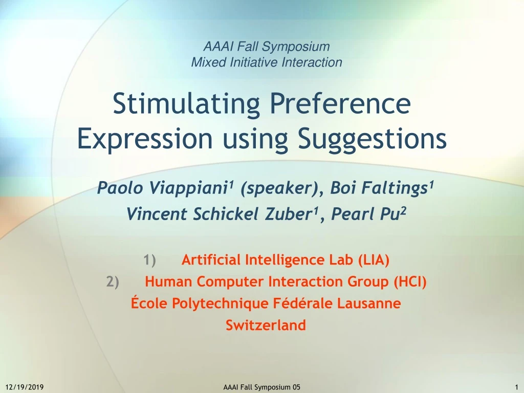 stimulating preference expression using suggestions