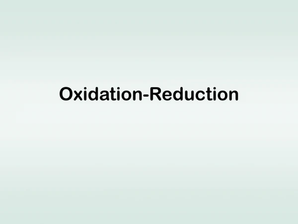 Oxidation-Reduction