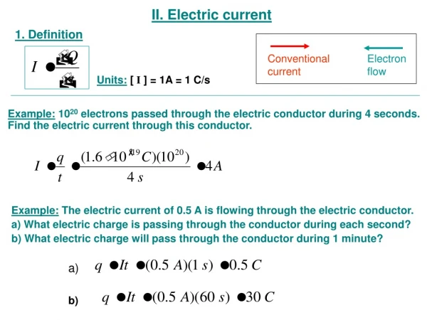II. Electric current