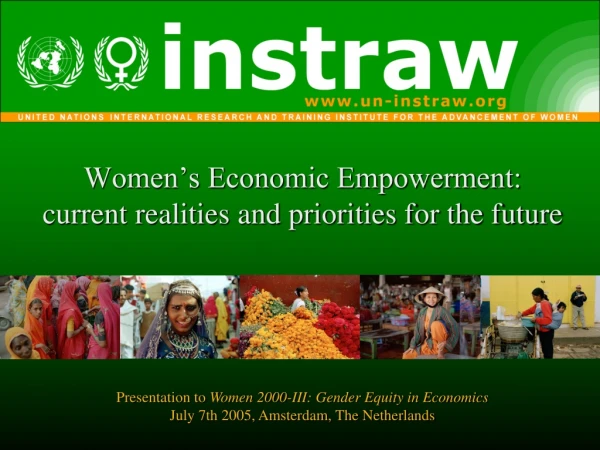 Women’s Economic Empowerment:  current realities and priorities for the future