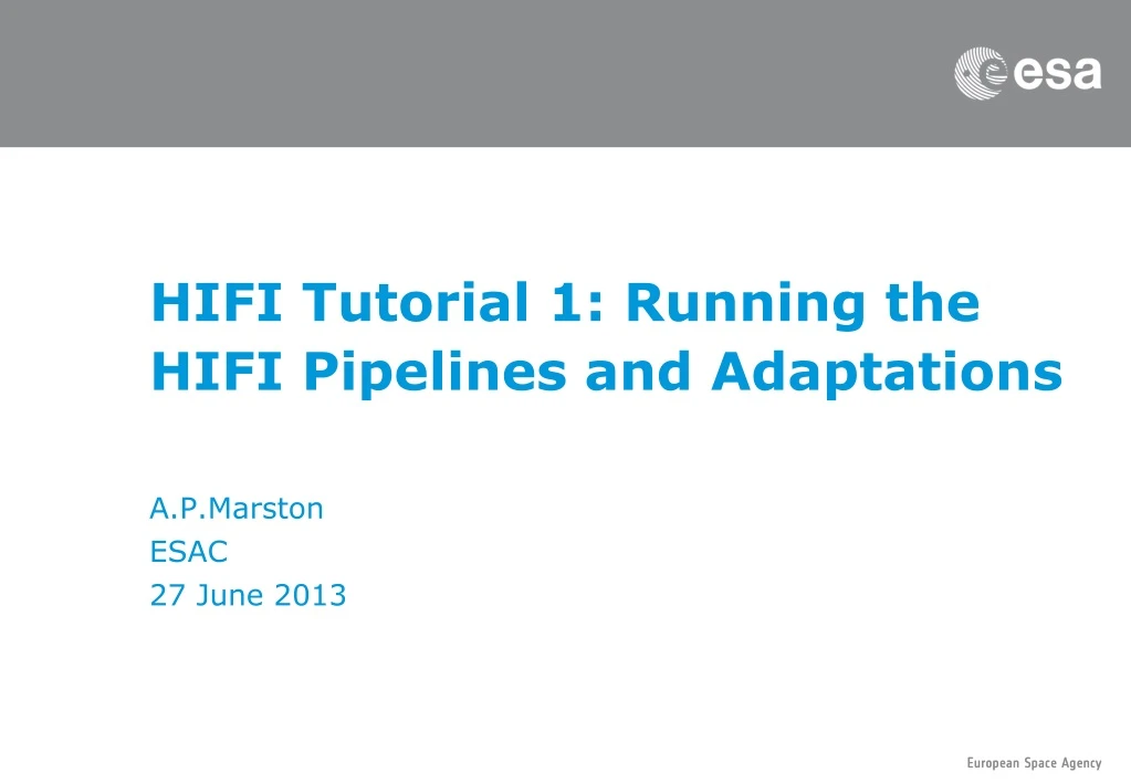 hifi tutorial 1 running the hifi pipelines and adaptations