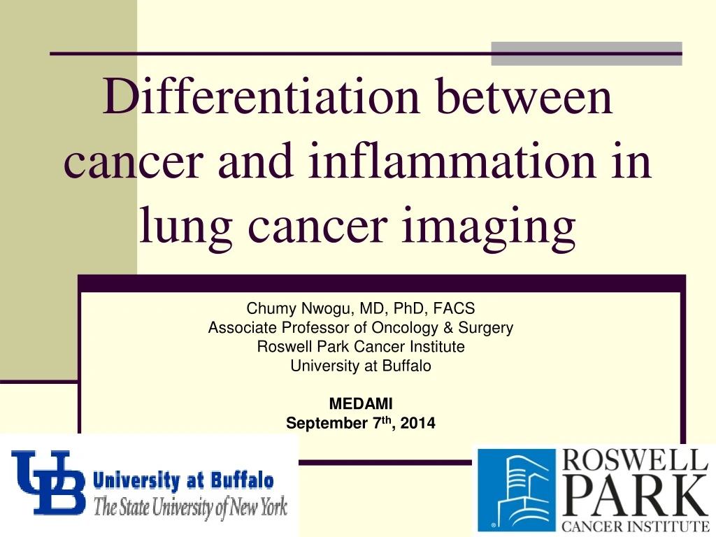 differentiation between cancer and inflammation in lung cancer imaging