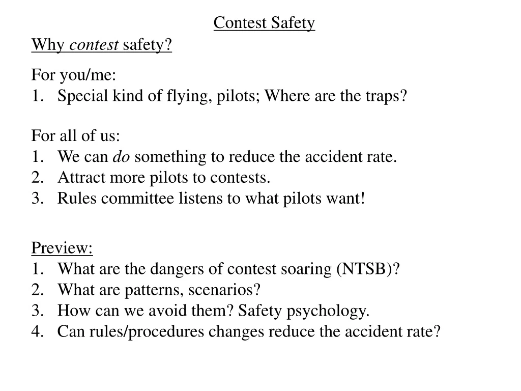 contest safety