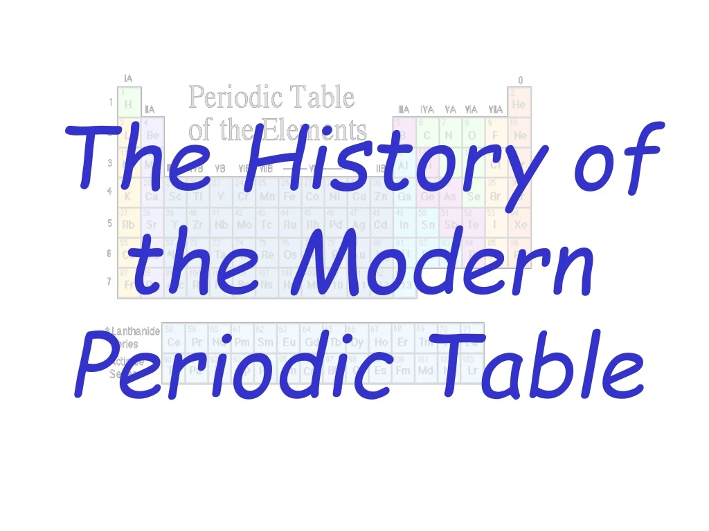 the history of the modern periodic table