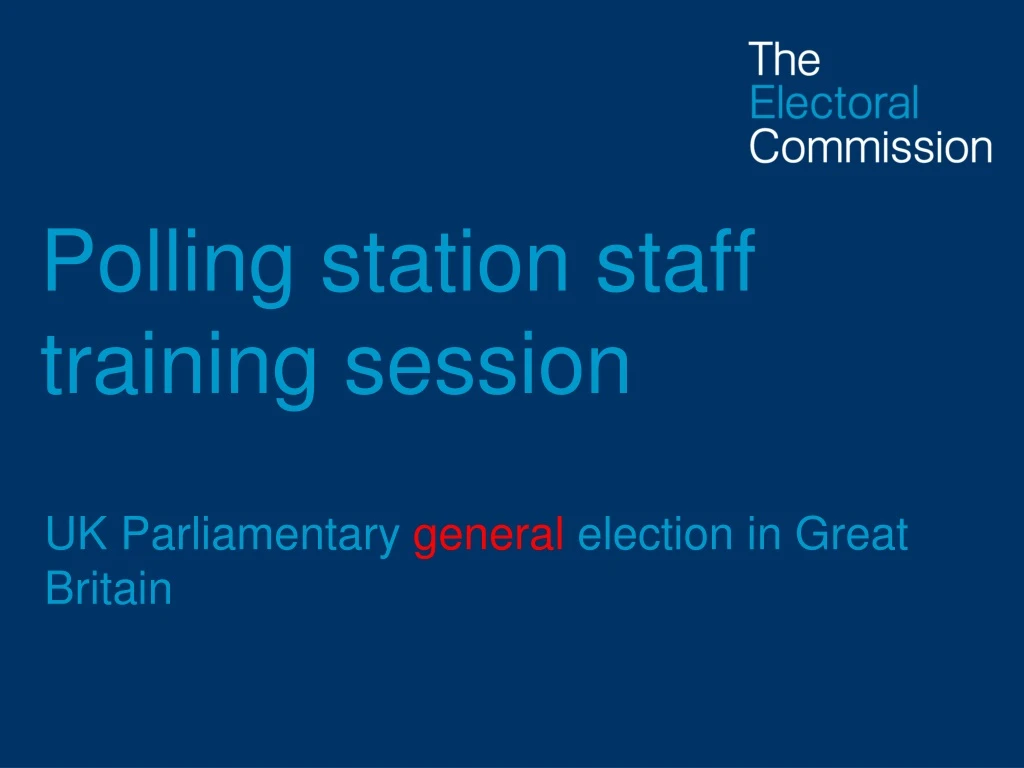 polling station staff training session