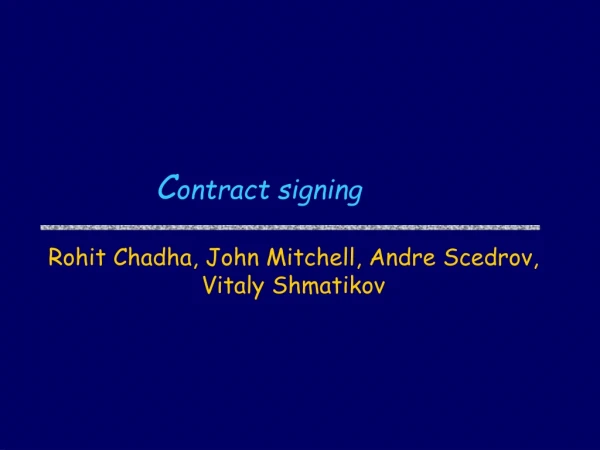 C ontract signing