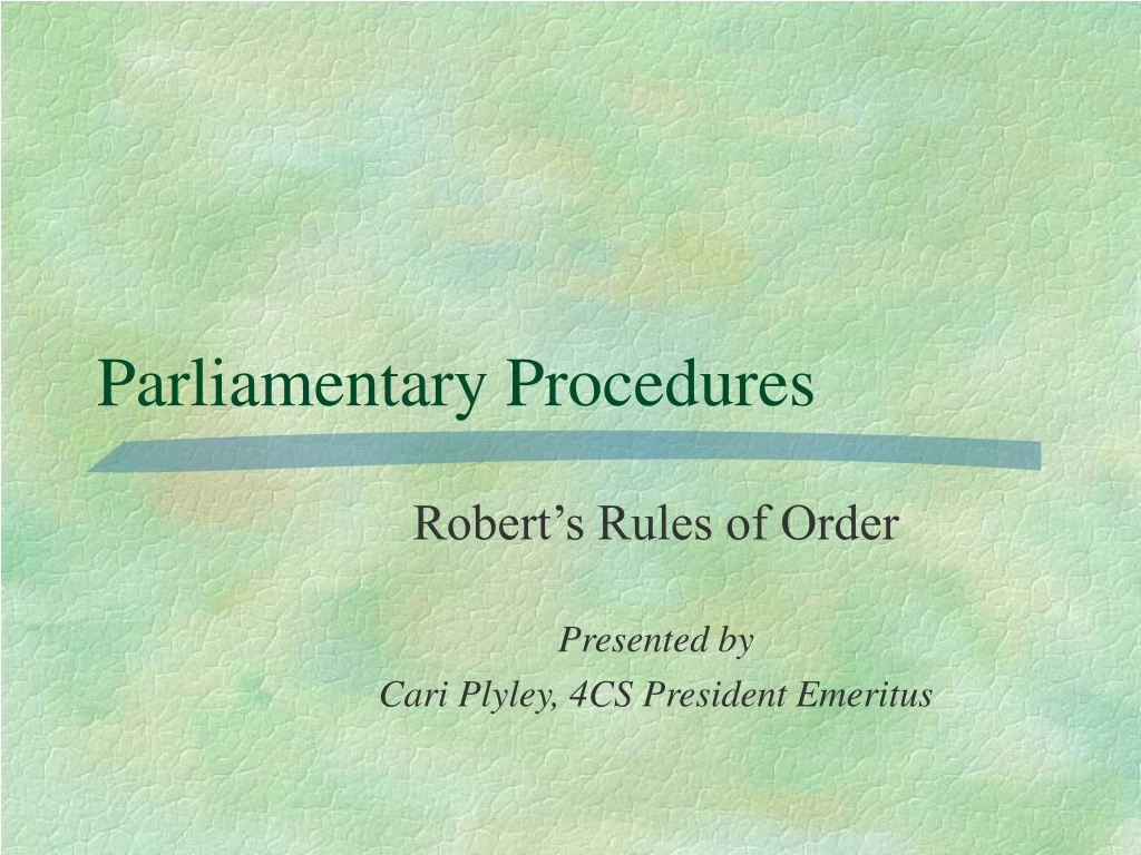 parliamentary procedures