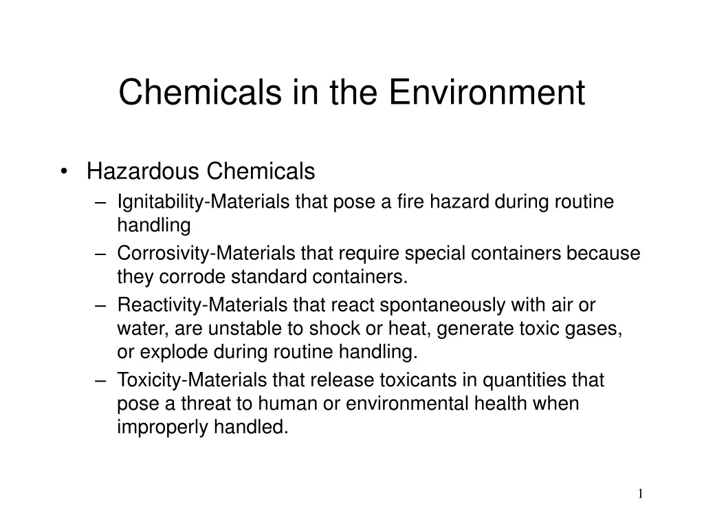 chemicals in the environment