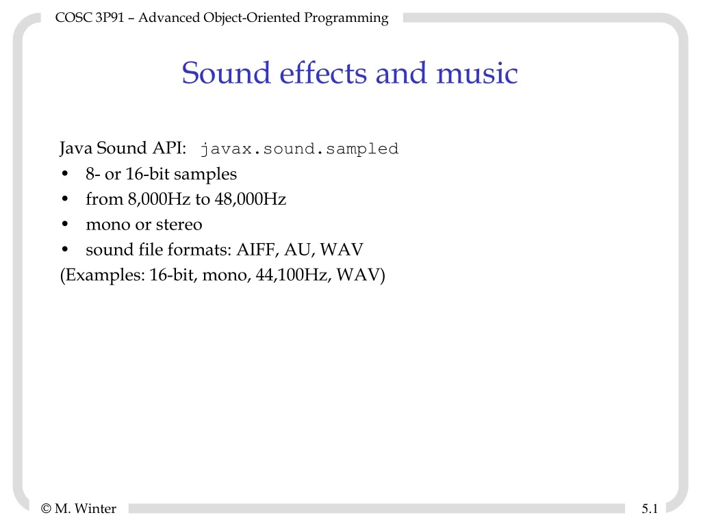 sound effects and music