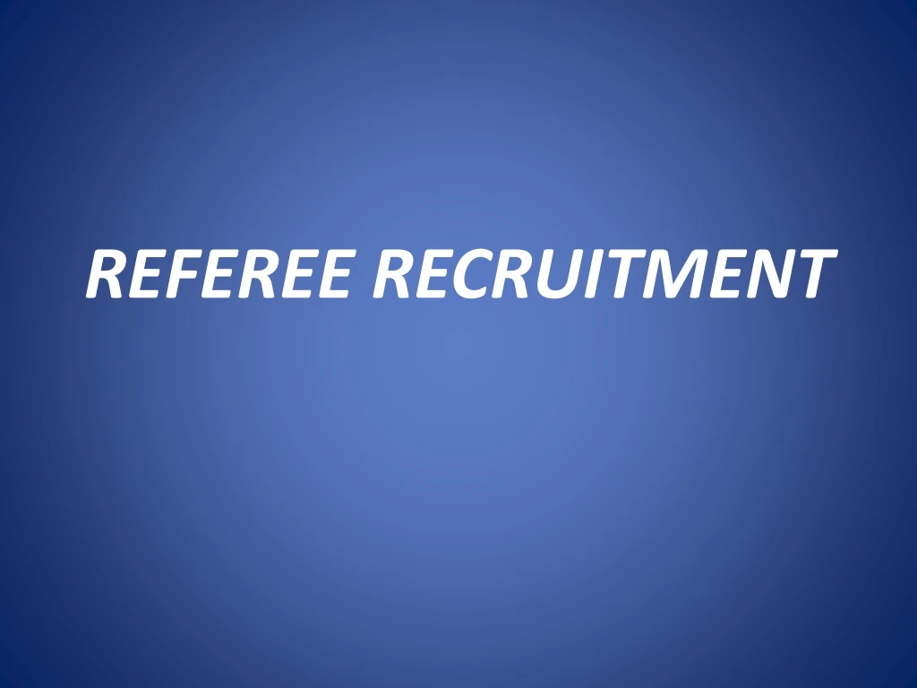 referee recruitment