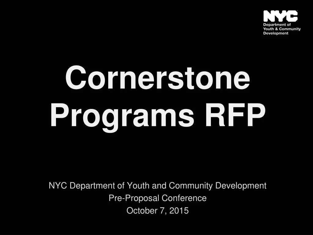 cornerstone programs rfp