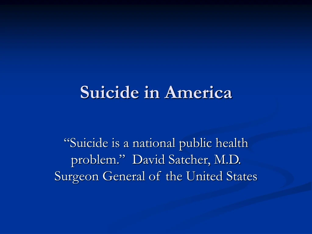 suicide in america