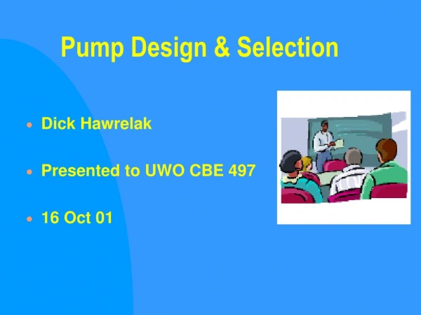 Pump Design &amp; Selection