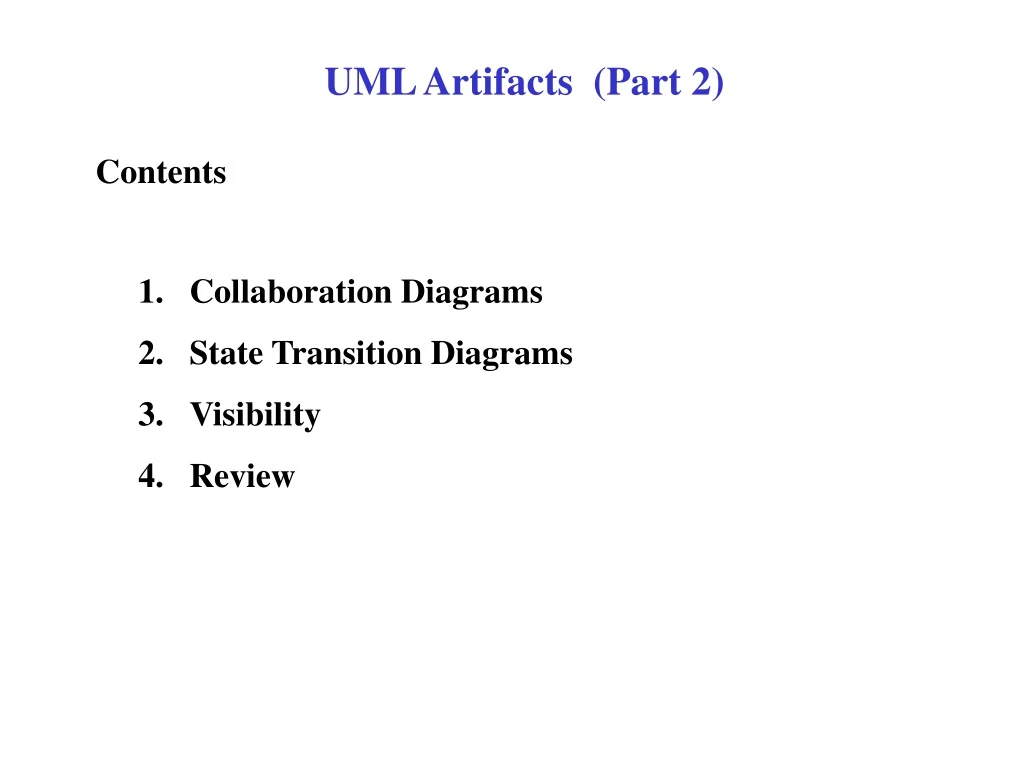 uml artifacts part 2