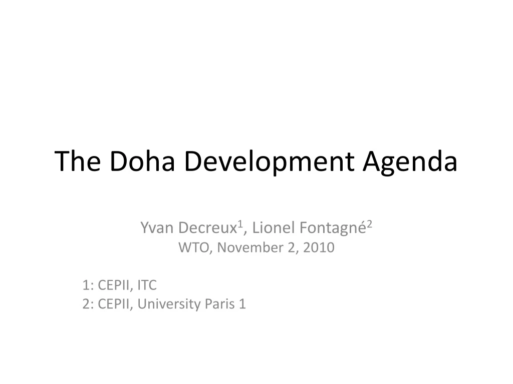 the doha development agenda