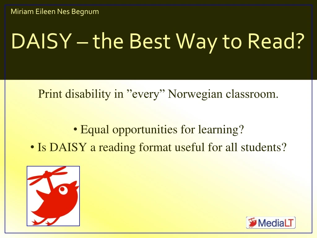 miriam eileen nes begnum daisy the best way to read