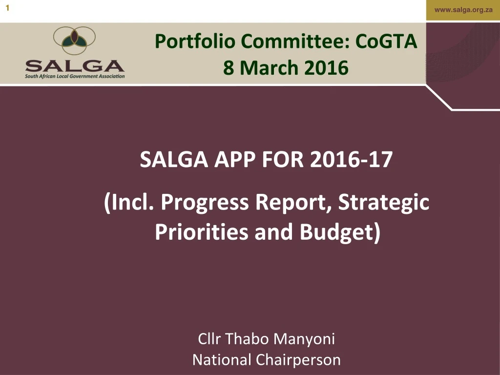 portfolio committee cogta 8 march 2016