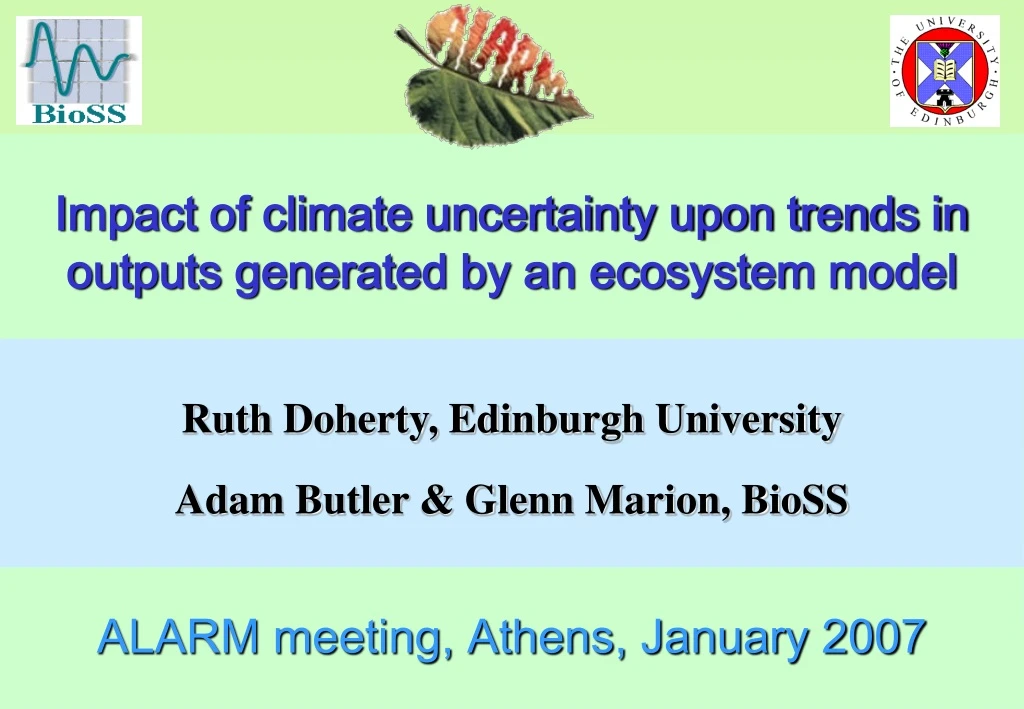 impact of climate uncertainty upon trends