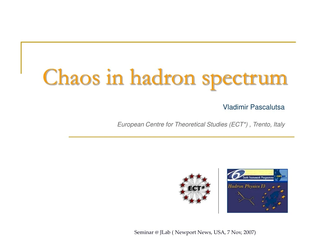 chaos in hadron spectrum