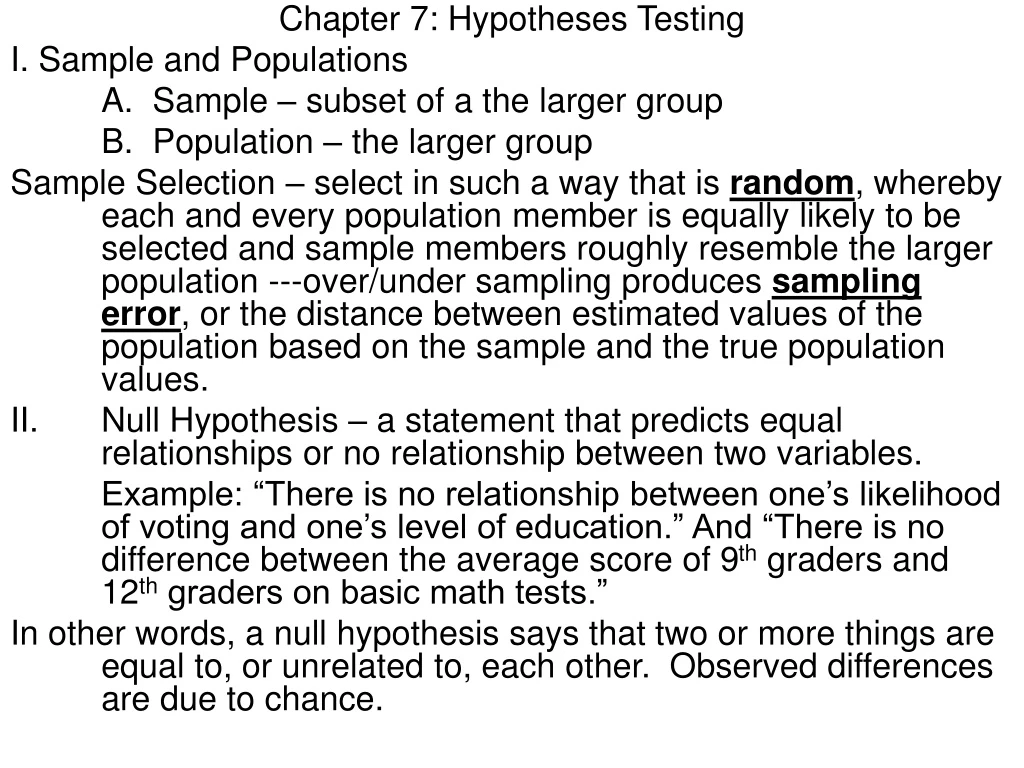 chapter 7 hypotheses testing i sample