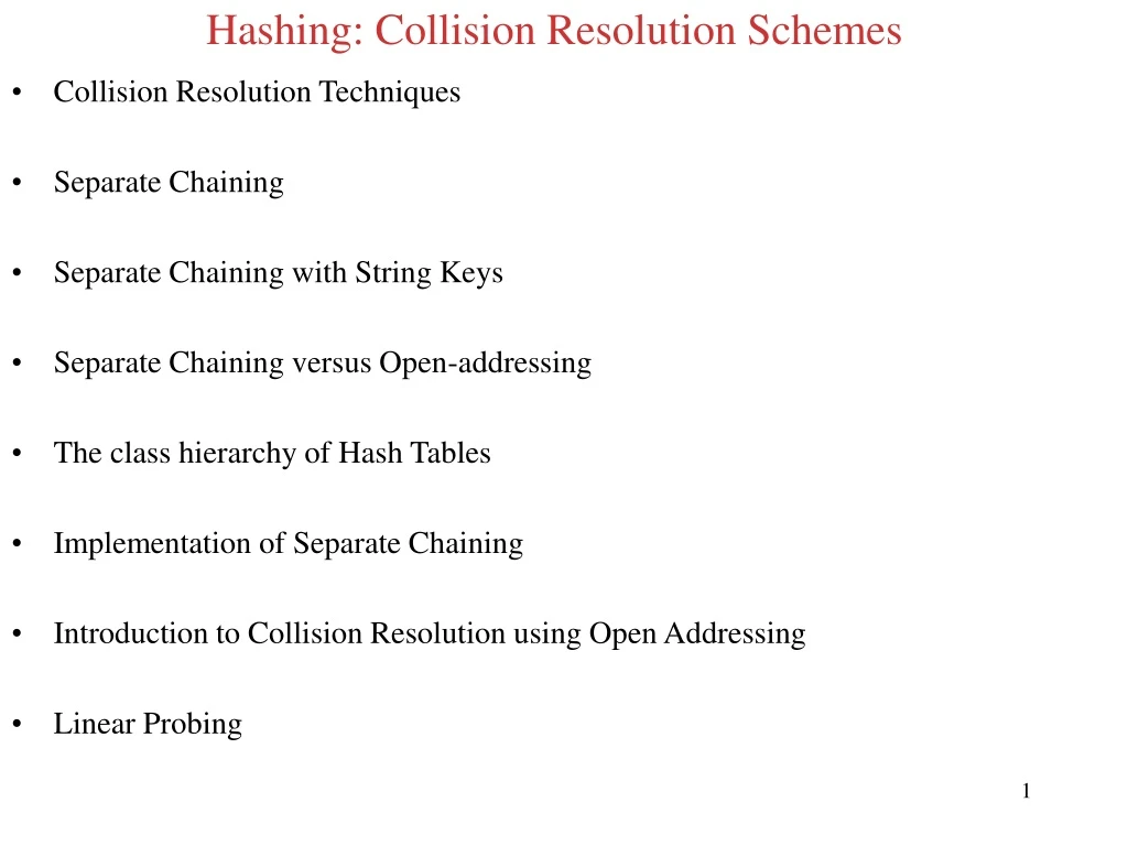 hashing collision resolution schemes