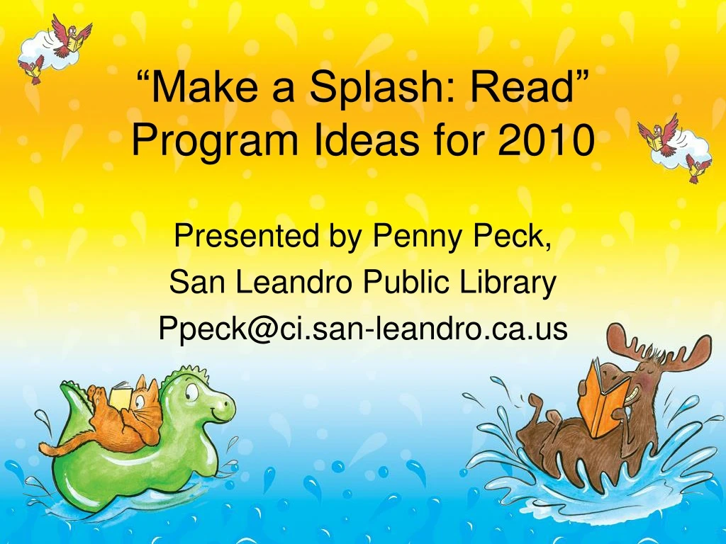 make a splash read program ideas for 2010