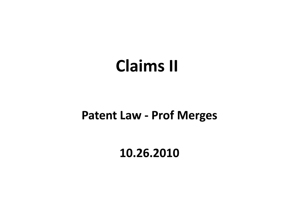 claims ii