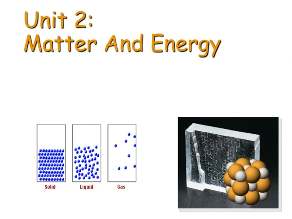 Unit 2:  Matter  And Energy
