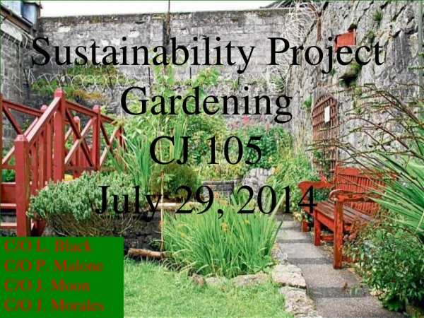 Sustainability Project Gardening CJ 105 July 29, 2014