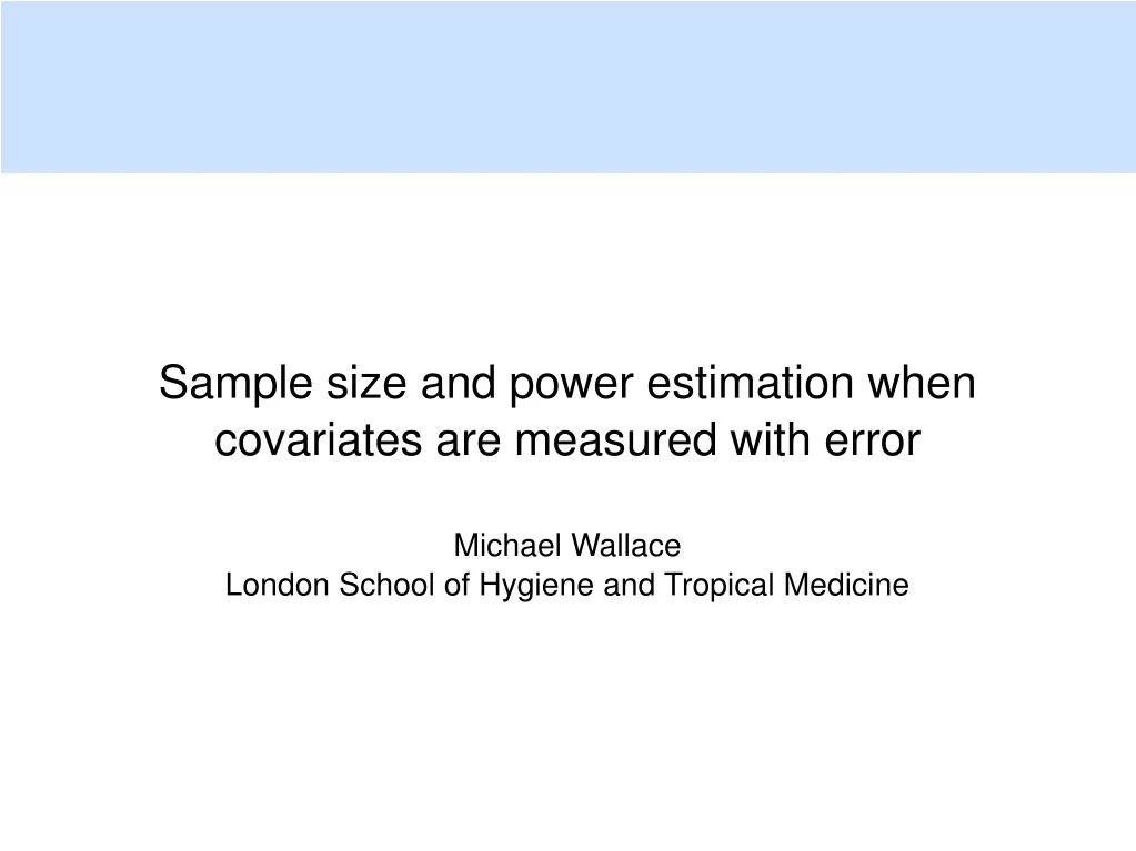 sample size and power estimation when covariates
