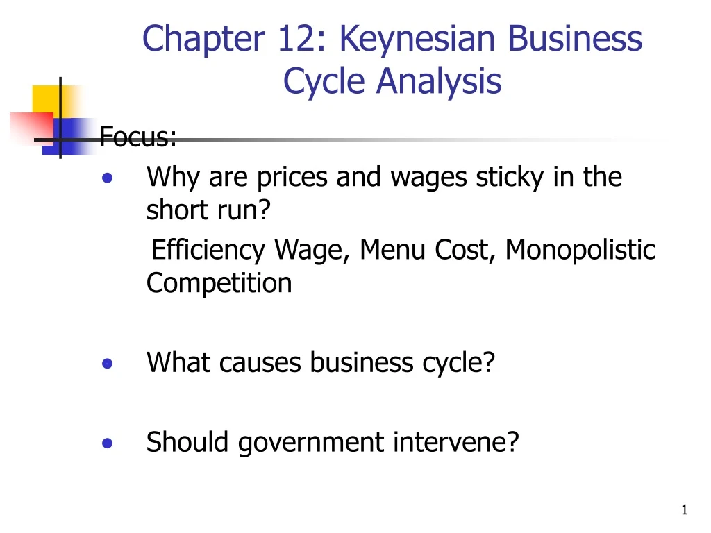chapter 12 keynesian business cycle analysis